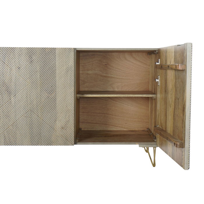 DKD Home Decor Buffet de Mango y Metal Gris y Dorado