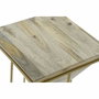DKD Home Decor Mesita Auxiliar de Mango y Metal Natural 40x40x45