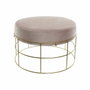 DKD Home Decor Reposapiés de Terciopelo Rosa Palo y Dorado