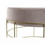 DKD Home Decor Reposapiés de Terciopelo Rosa Palo y Dorado