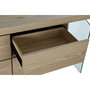 DKD Home Decor Buffet de Cristal y MDF Marrón Claro