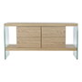 DKD Home Decor Buffet de Cristal y MDF Marrón Claro