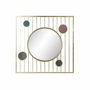 DKD Home Decor Espejo de Metal y Cristal con Diseño de Círculos Dorado 100x100 cm