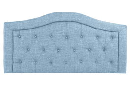 DKD Home Decor Cabecero Cama Tradicional Azul Celeste Poliester Madera Capitone 145 x 72 x 8 cm