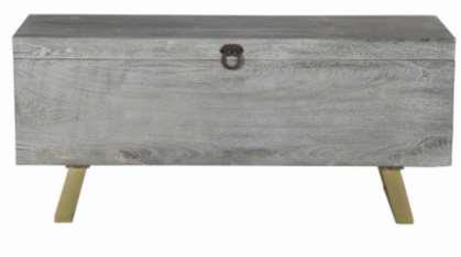 Baul Moderno DKD Home Decor Blanco Dorado 40 x 52 x 116 cm