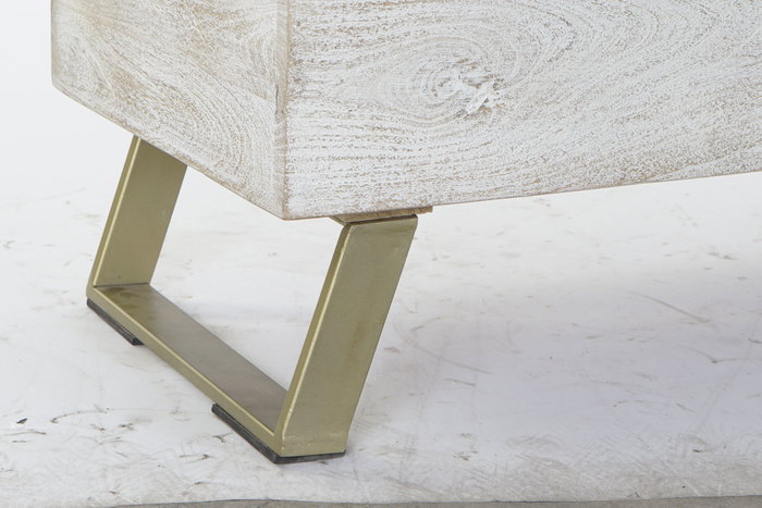 Baul Moderno DKD Home Decor Blanco Dorado 40 x 52 x 116 cm