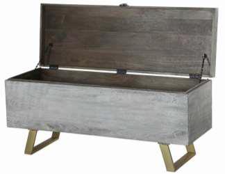 Baul Moderno DKD Home Decor Blanco Dorado 40 x 52 x 116 cm