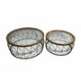 DKD Home Decor Set de 2 Mesas de Centro de Metal y Cristal