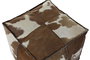 DKD Home Decor Pouf Colonial Marron Piel Poliester Rombos 45 x 40 x 45 cm