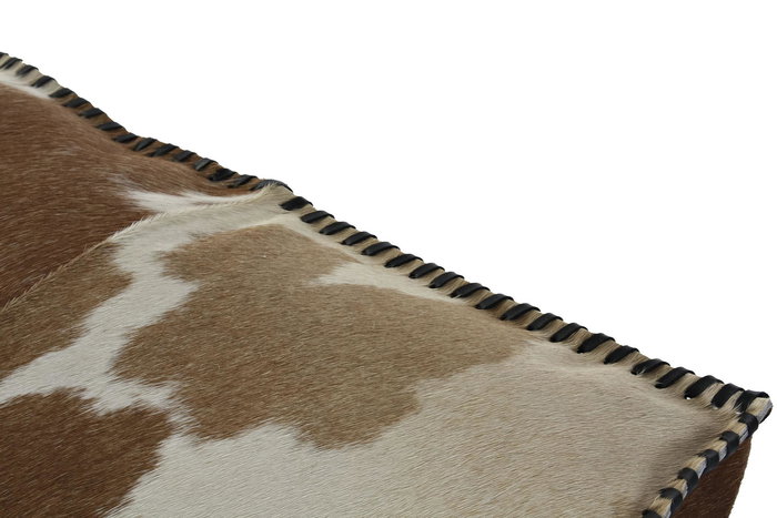 DKD Home Decor Pouf Colonial Marron Piel Poliester Rombos 45 x 40 x 45 cm