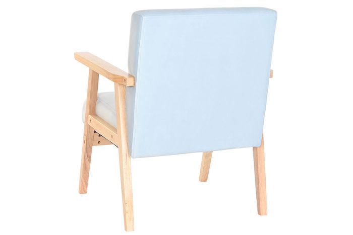 DKD Home Decor Butaca Azul Celeste 69x77x61 cm Poliéster y MDF