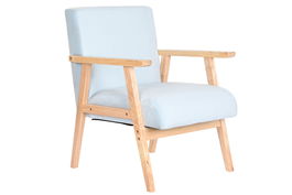 DKD Home Decor Butaca Azul Celeste 69x77x61 cm Poliéster y MDF