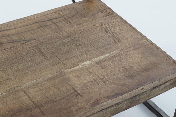 DKD Home Decor Perchero Moderno Mango y Metal Natural y Negro 130 x 47 x 205 cm
