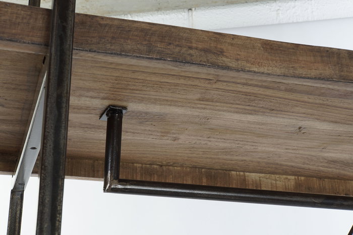 DKD Home Decor Perchero Moderno Mango y Metal Natural y Negro 130 x 47 x 205 cm