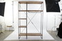 DKD Home Decor Perchero Moderno Mango y Metal Natural y Negro 130 x 47 x 205 cm