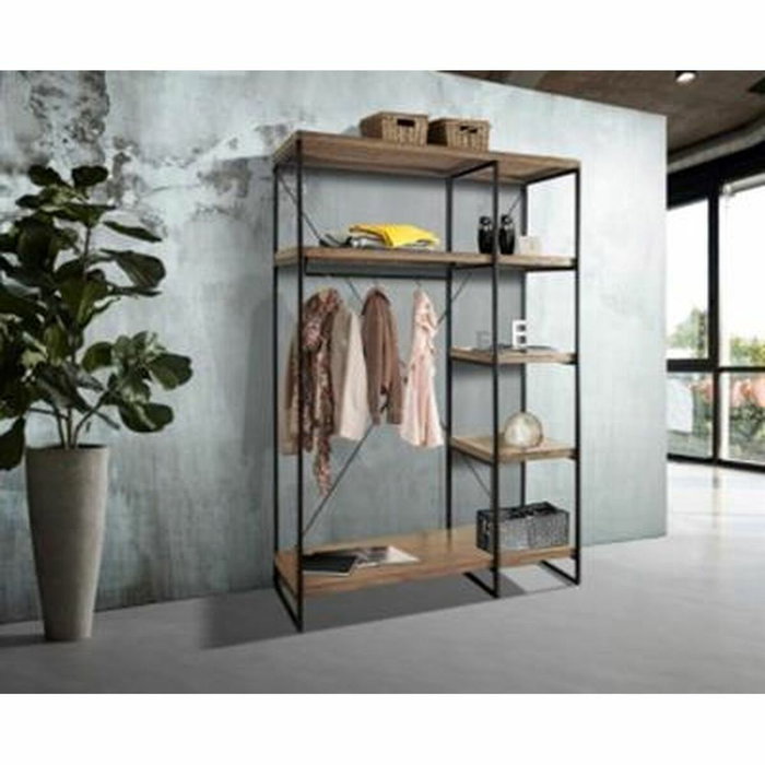 Armario ropero DKD Home Decor Marrón Negro Metal Madera de mango 130 x 47 x 205 cm