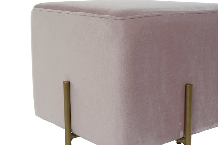 Reposapies Scandi DKD Home Decor Gris Dorado 42 x 45 x 42 cm