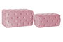 DKD Home Decor Set de 2 Descalzadoras Rosa Terciopelo