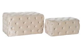 DKD Home Decor Descalzadora Azul Poliester MDF 88 x 53 x 48 cm Set de 2