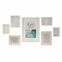 DKD Home Decor Set de 7 Marcos de Fotos Verde Menta y Natural en MDF y Cristal
