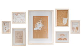 DKD Home Decor Marco de Fotos Moderno Marron Natural MDF Cristal Set de 7 Piezas 32.5 x 45 x 1.5 cm