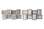 DKD Home Decor Marco Multifoto Urban Gris Marron 2 Unidades 3 x 32 x 60 cm