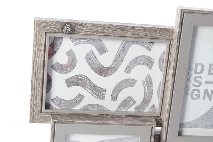 DKD Home Decor Marco Multifoto Urban Gris Marron 2 Unidades 3 x 32 x 60 cm