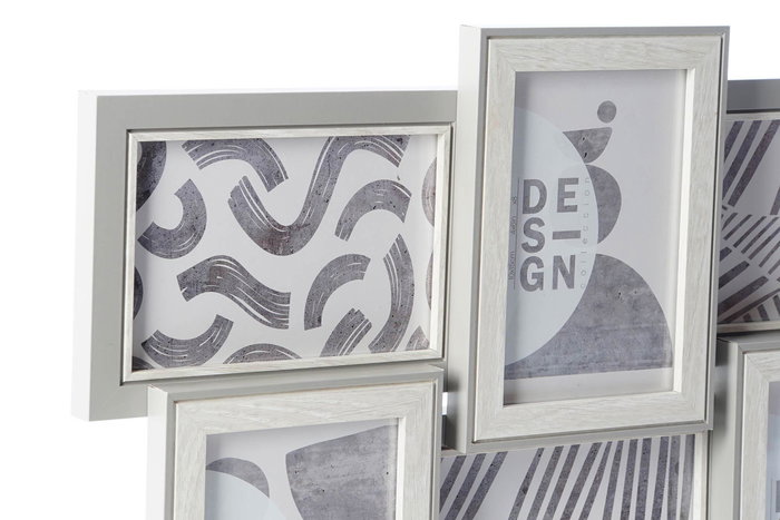 DKD Home Decor Marco Multifoto Urban Gris Marron 2 Unidades 3 x 32 x 60 cm