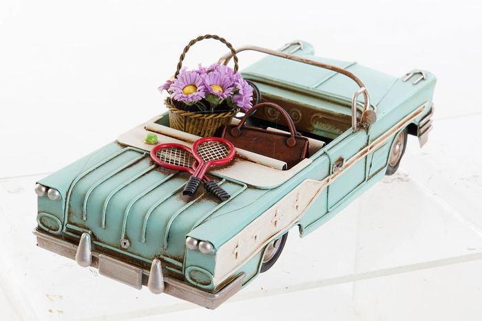 DKD Home Decor Vehículo Decoración Vintage Azul Verde Menta 10.5 x 9.5 x 25.8 cm (4 Unidades)