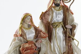 DKD Home Decor Nacimiento Navidad Blanco Dorado 49 x 5 x 49 cm