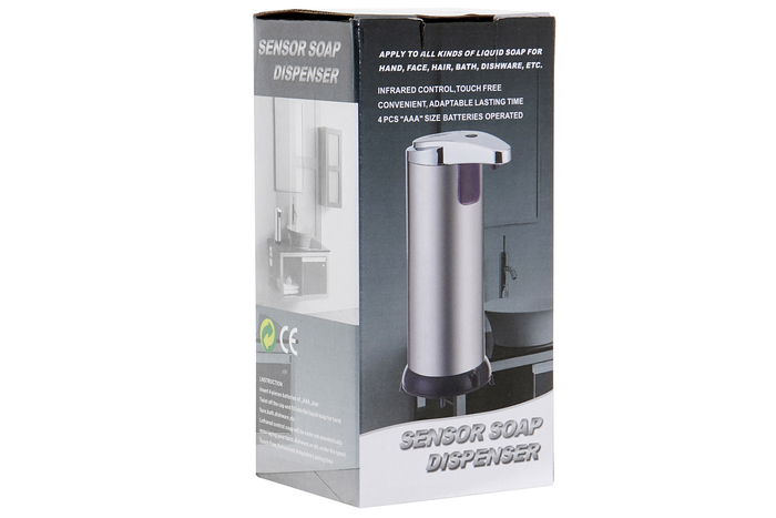 DKD Home Decor Dispensador Plateado Negro ABS Automático 7.5 x 19 x 11.1 cm