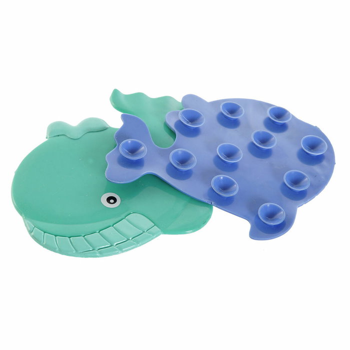 DKD Home Decor Set de 6 Alfombrillas Antideslizantes Ballena Azul y Turquesa