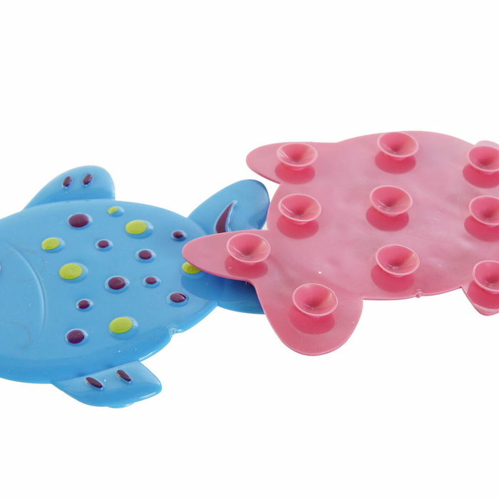 DKD Home Decor Set de 6 Antideslizantes de PVC en Surtido Azul y Rosa