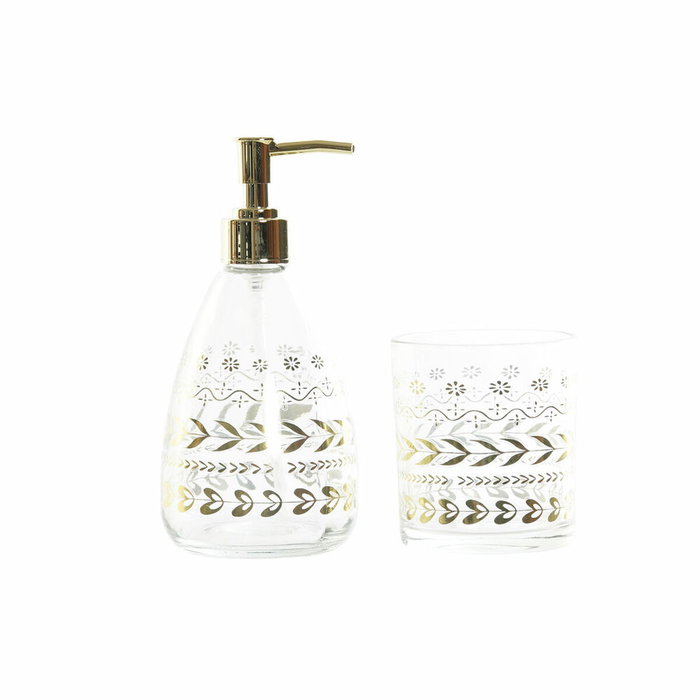 DKD Home Decor Set de Baño ALDEA 21 con Detalles de Hojas en Dorado