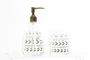 DKD Home Decor Baño Glam Set de 2 Piezas Dorado Cristal y ABS 9x18x9 cm Colección Aldea 21