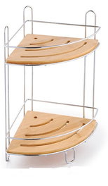 DKD Home Decor Estantería de Pared para Ducha de Bambú 19,5x19,5x36,5 cm