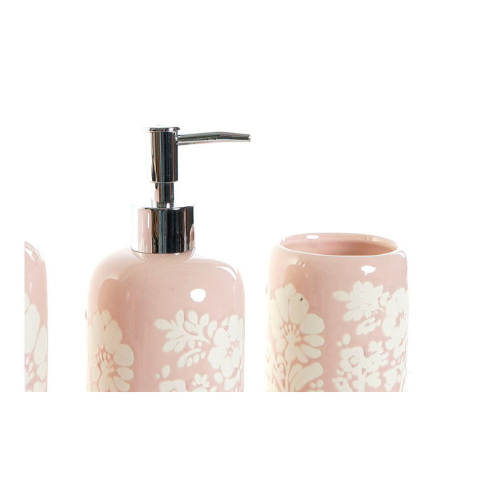 DKD Home Decor Set de 3 Baños Shabby Rosa Blanco Cerámica 8 x 17.5 x 8 cm DKD Home Decor Set de 3 Baños Shabby Rosa Blanco Cerámica 8 x 17.5 x 8 cm