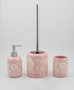 DKD Home Decor Juego de 3 Accesorios de Baño en Cerámica Rosa y Blanco