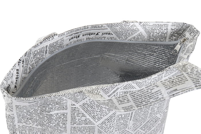 DKD Home Decor Bolsa Termica Loft Blanco Negro 23 x 20 x 14.5 cm