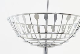 DKD Home Decor Frutero Basicos Metal Cromado Plateado 28 x 28 x 40 cm