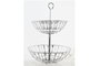 DKD Home Decor Frutero de Metal Cromado Plateado de 2 Niveles con Colección Cubiertos 21