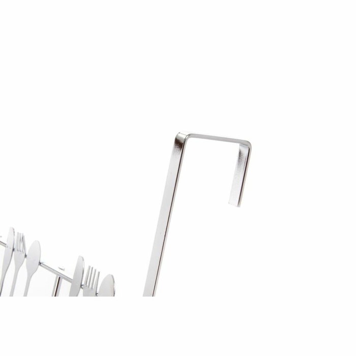 DKD Home Decor Perchero de Metal para Cubiertos Cromado Plateado