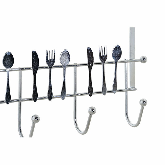 DKD Home Decor Perchero de Metal para Cubiertos Cromado Plateado