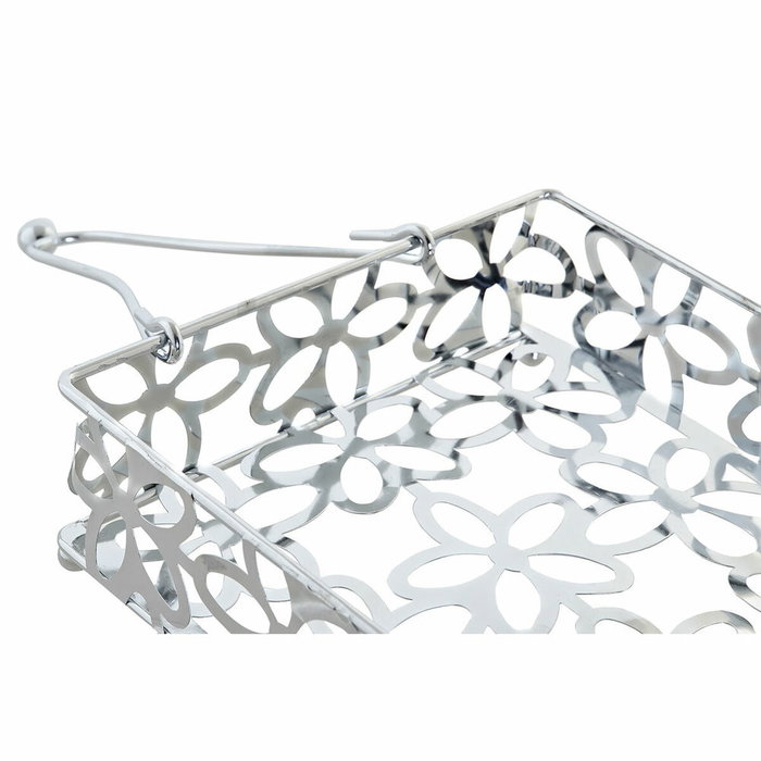 DKD Home Decor Servilletero Metal Margaritas Cromado