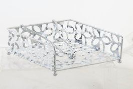 DKD Home Decor Servilletero Margaritas Metal Cromado Plateado 19 x 6 x 18 cm