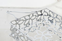 DKD Home Decor Servilletero Margaritas Metal Cromado Plateado 19 x 6 x 18 cm