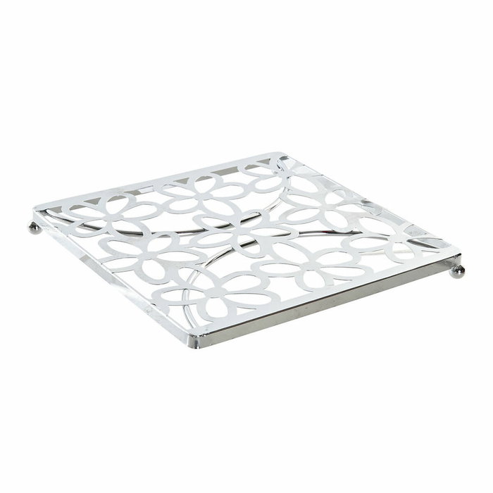 DKD Home Decor Salvamantel de Metal Margaritas Cromado Plateado DKD Home Decor Salvamantel de Metal Margaritas Cromado Plateado