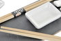 DKD Home Decor Set de 9 Piezas Bambu Pizarra Negro Natural Marron Sushi Oriental 10 x 3.5 x 30 cm