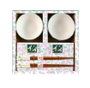 DKD Home Decor Set de Sushi 6 Piezas de Porcelana y Madera Verde