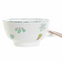 DKD Home Decor Set de Sushi 6 Piezas de Porcelana y Madera Verde